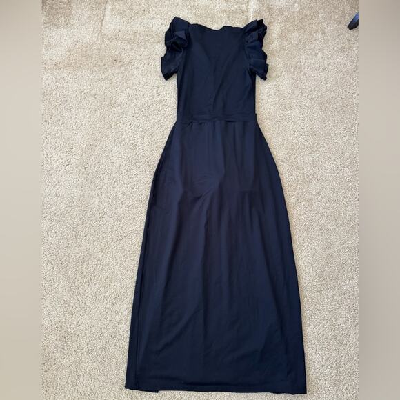 Black Dance Romper Maxi Dress | Performance Jumpsuit with Flowing Overlay S/M - Picture 5 of 8